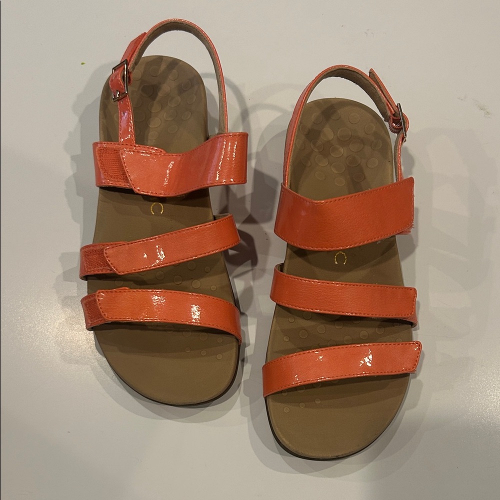 Vionic Orange Strappy Sandals - Size 8